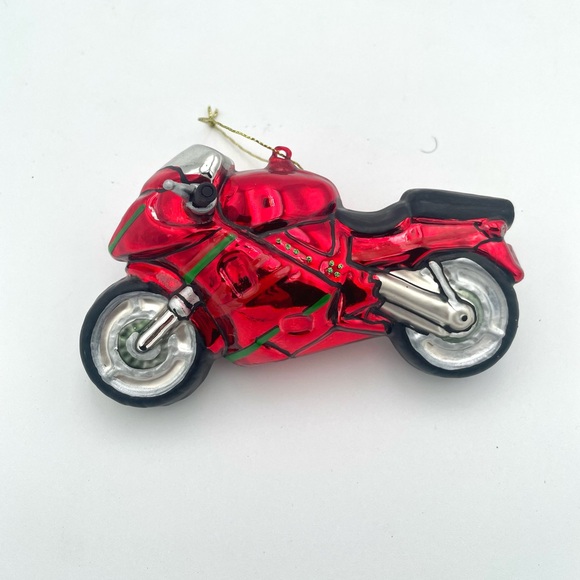 Set of 5 Glass Blown Metallic Christmas Holiday Ornaments - Picture 2 of 6